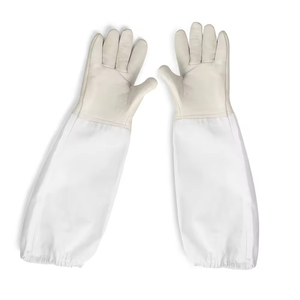 Gants d'apiculture longueur poignet, en coton avec revers en maille, style uni élastique, gants ergonomiques pour l'apiculture - Product Image 1