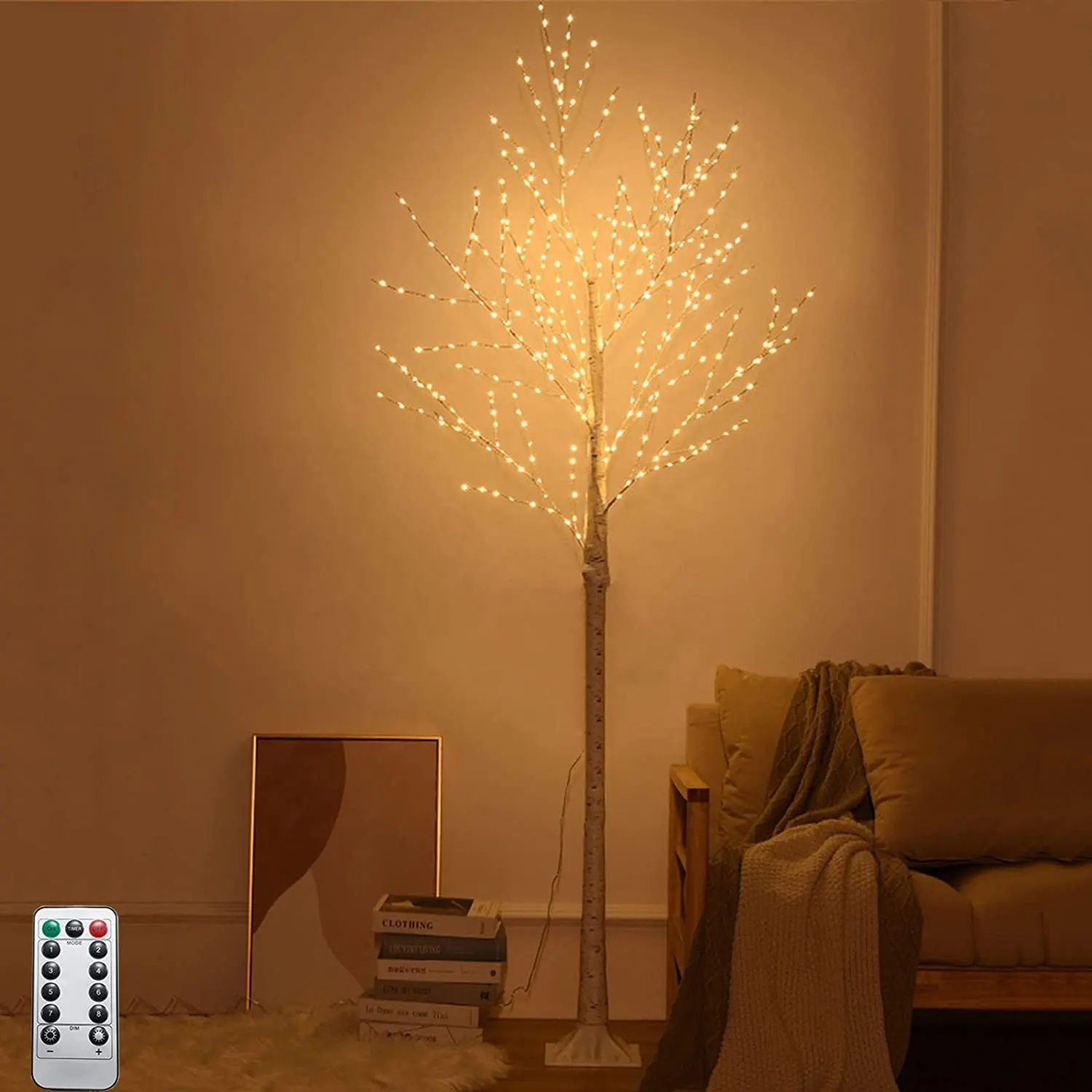 Birch Tree Light with Remote Control 8 Flashing Mode USB Powered LED Decor Tree Lamp Party Christmas Factory Wholesale LED White