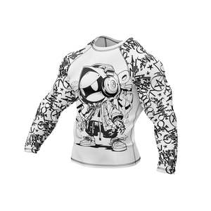 เสื้อรัดกล้ามเนื้อสำหรับกีฬา MMA แบบ Grappling ออกแบบลายพิมพ์เองได้ด้วยเทคนิค Sublimation เสื้อ Bjj Rashguard พิมพ์ลายตามสั่งสำหรับผู้ชาย OEM แบบยาว - Product Image 2