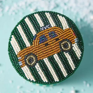 แผ่นรองแก้วปักลายลูกปัดแก้วรูปแท็กซี่ ผลไม้ ดวงอาทิตย์ หัวใจ สำหรับโต๊ะอาหาร ร้านอาหาร บ้าน บาร์ ร้านค้า - Product Image 1