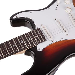Guitare électrique couleur coucher de soleil avec touche en palissandre, 39 pouces, dos et éclisses en acajou, 6 cordes, pour débutants et voyage - Product Image 4