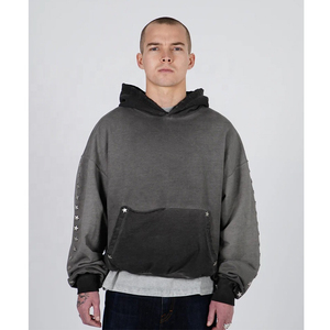 Factory Custom High Quality 100% Cotton Street Wear Loose Fit <b>Drop</b> Shoulder Distress <b>Acid</b> Wash Fade Essential - Product Image 4