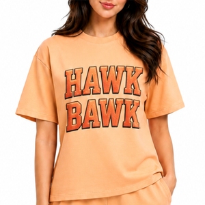 Ensemble T-shirt à manches courtes et short pour femme, en coton respirant, imprimé lettres, coupe ample, short assorti, T-shirt personnalisé - Product Image 4