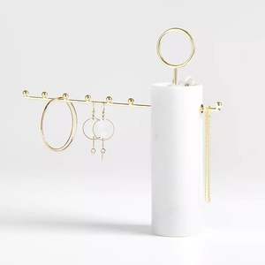 Présentoir de boutique, présentoir à bijoux personnalisé avec logo, support à bijoux en fer, présentoir à bijoux finition or, accessoire de mode - Product Image 1