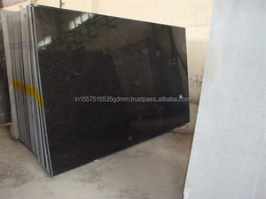 Modern Kitchen Bathroom Vanity Tops Polished Black <strong>Galaxy</strong> <strong>Granite</strong> <strong>Slab</strong> with Golden Sparkle for Countertops Staircase Dining - Product Image 2