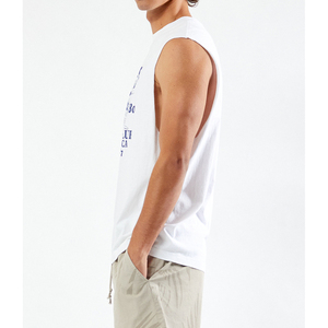 Débardeur sans manches pour homme, respirant, en spandex, broderie, couleur unie, col rond, tricoté, décontracté, avec poche - Product Image 2
