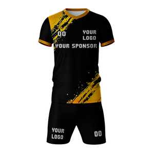 ชุดเสื้อฟุตบอลแบบใหม่ ออกแบบเองได้ คอวี ผ้าโพลีเอสเตอร์ 100% สกรีนลายตามสั่ง พร้อมชื่อและหมายเลขทีมของคุณ - Product Image 1