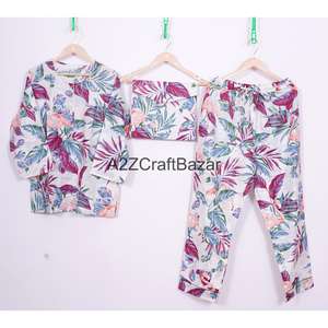 Ensemble de pyjamas d'hiver de luxe pour femmes, 100% coton, vêtements de nuit confortables, col confortable, vêtements de nuit OEM personnalisés - Product Image 1