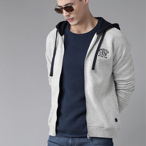 Sudadera con Capucha Oversize para Hombre, Color Sólido, Forro Polar de Algodón, Estilo Casual Otoñal, Corte Regular, Diseño con Bolsillos, Transpirable - Product Image 1