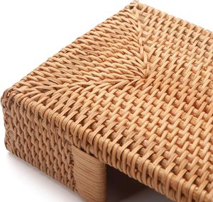 Porta Servilletas Rectangular de Mimbre, Cesta para Toallas de Invitados, Bandeja de Servilletas de Papel de Mimbre Natural para Baño, Cocina, Cafetería y Hotel - Product Image 6