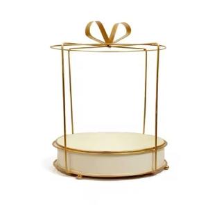 Cesta de metal para regalos, cesta de almacenamiento para frutas, pan y aperitivos, cesta de regalo para exhibir en la cocina o mesa de comedor - Product Image 4