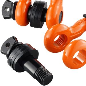 Confezione da 2 Griffe a D da 3/4 pollici, Resistenza al Rottura 62832 libbre (28,5 tonnellate), Perno a vite da 7/8 pollici con Isolatori e Rondelle, Acciaio legato per Ganci di Traino - Product Image 6