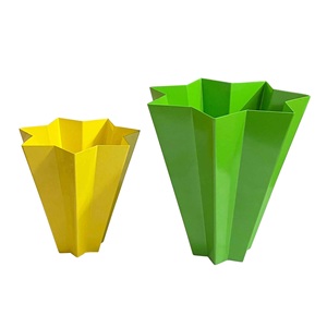 ชุดแจกันโลหะรูปดาวทันสมัย แจกันดอกไม้ทรงเรขาคณิตหลากสีสัน สีเหลืองสีเขียว สไตล์โอริกามิ กระถางดอกไม้ตกแต่งสำหรับตกแต่งบ้าน - Product Image 3
