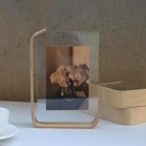 Superlative Quality Minimalist Wooden Photo <b>Frame</b> Rectangular Vertical Tabletop Handmade Clear Glass Insert - Product Image 6