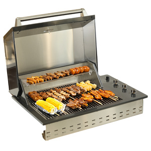 <span class=keywords><strong>Barbecue</strong></span> extérieur de qualité supérieure en acier inoxydable SUS304, robuste, à encastrer, 3 brûleurs, <span class=keywords><strong>gaz</strong></span> GPL/GN, avec hotte - Product Image 1
