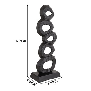 Escultura abstracta de lujo en oro sobre base para decoración de sala de estar, pieza de arte moderno y centro de mesa decorativo de la India. - Product Image 3