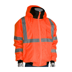 Veste de sécurité réfléchissante haute visibilité pour hommes |   Veste de travail orange/jaune fluorescente - Product Image 3