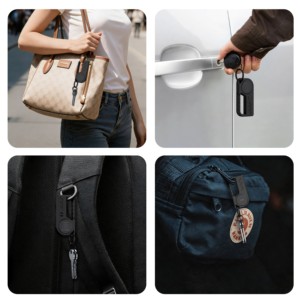 Llavero de Aleación de Aluminio con <span class=keywords><strong>Linterna</strong></span> y Mosquetón Inteligente Antirrobo con Sonido de Alerta para Regalo - Product Image 4