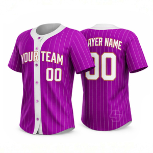 Maillot de baseball personnalisable de haute qualité pour homme, avec nom du joueur, manches courtes, boutons sur le devant, maille respirante en polyester, coupe classique - Product Image 4