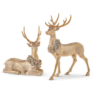 Figurine de cerf dorée faite à la main, couronne de Noël moderne, décoration de renne, décoration d'intérieur, cadeaux de fêtes - Product Image 2