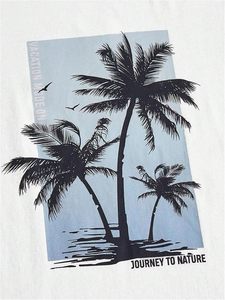 Ensemble de vacances 2 pièces pour hommes grandes tailles : T-shirt tropical à manches courtes et short à taille élastiquée - Product Image 4