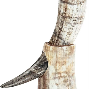 Handmade Viking Blowing Horns Handicrafts Ascent India Horn Large Viking <b>Drinking</b> Horn With <b>Stand</b> Ceramic Beer Mug - Product Image 1