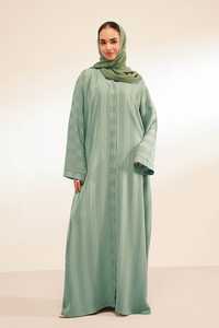 Modern Modest Abaya <b>For</b> Women Floor Length <b>Long</b> Sleeve Solid Color Lightweight Polyester <b>Dress</b> Daily Wear Middle East Style - Product Image 2