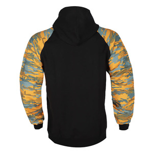 <b>Men's</b> Black Hooded Sweatshirt With Green Blue <b>Camo</b> Raglan Sleeves Sublimation Print Casual Autumn Wear Regular Fit - Product Image 6