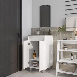 Mobile da Bagno Bianco Saratoga con 2 Ante, Eleganti Mobili per Bagno - Product Image 2