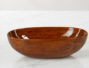Handcrafted Oval Wooden Serving <b>Bowl</b> Modern Brown Wood Decorative Tray For Home Office Desk And Home Use - Product Image 4
