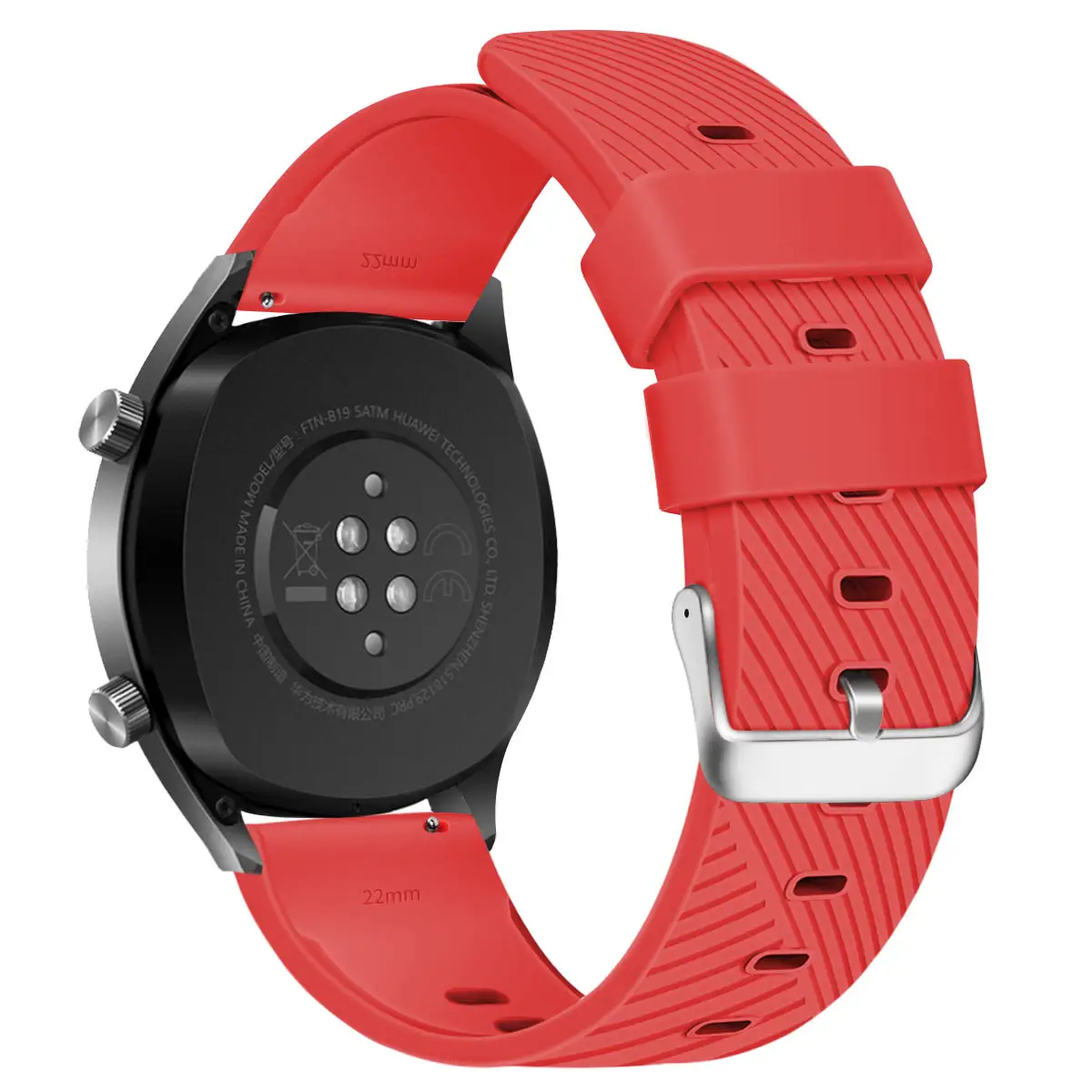 New Design Waterproof Silicone Watch Strap 20mm 22mm Rubber Watch Band For Samsung Huawei