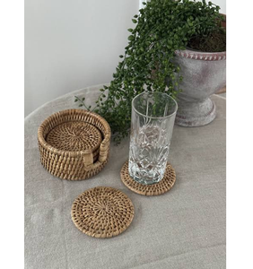 Ensemble de sous-verres en rotin tendance, résistants à la chaleur, style bohème, pour la décoration de table - Product Image 3