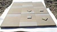 Dalles et carreaux en pierre naturelle durable de couleur sable bicolore pour l'architecture de style patrimonial