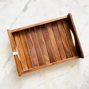 Wooden tray <b>serving</b> tray rustic tray hardwood tray decorative tray food tray tea tray coffee tray breakfast tray <b>set</b> - Product Image 4