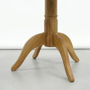 Mesa Redonda de Madera de Teca para Exteriores, Diseño Duradero con Acabado Natural para Muebles de Patio y Jardín - Product Image 4