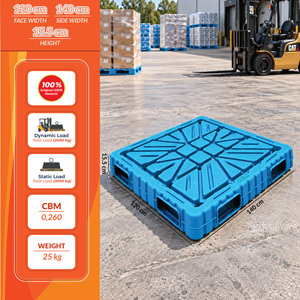 Paleta de Plástico Narai de Doble Capa 1400 x 1200 mm, Apta para Diversos Usos Industriales, Compatible con Sistemas de Almacenaje, Carga Pesada - Product Image 4