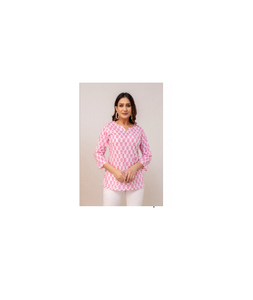 Kurti de Algodón Negro Estampado Premium para Mujer con Elegantes Mangas Campana y Cuello Cuadrado para Uso Casual y Étnico - Product Image 3