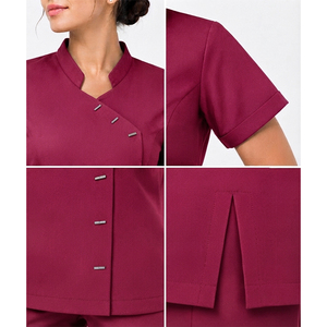 Uniforme de Trabajo para Mujer, Estilo Túnica, Color Rosa, para Spa, Peluquería, Salón de Belleza, Uniformes Médicos para Masajes, Terapeutas de Uñas, Clínicas Dentales y Doctores - Product Image 3