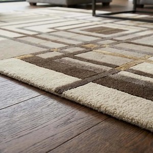 Alfombra de Peluche con Líneas Abstractas, Alfombra Moderna de Diseño Geométrico, Beige, Gris, Negro, Decoración Contemporánea para Sala de Estar, Dormitorio, Hogar - Product Image 4