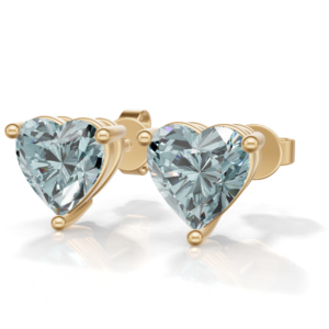 Heerani Jewels Paraiba <b>Tourmaline</b> IGI Certified 925 Sterling Silver 1.9g Classic Gold Plated Trendy Heart Shape Stud Claw Unisex - Product Image 2