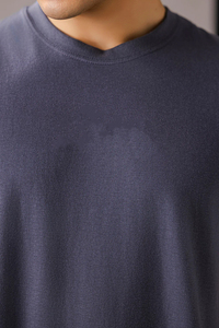 T-shirt décontracté pour homme à manches courtes, 100 % coton, 260 grammes, style vintage imprimé à épaules tombantes, tricoté - Product Image 5