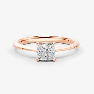 Nuevo Anillo Solitario Clásico con Cojín de Diamantes Naturales en Oro Rosa de 18K, Anillo de Compromiso de Lujo para Mujer, Regalo - Product Image 6