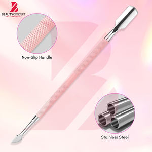 Removedor de Cutículas de Color Rosa, Limpiador de Uñas Profesional de Acero Inoxidable, Empujador y Cortador de Cutículas de Doble Punta, Cuidado de las Cutículas - Product Image 4