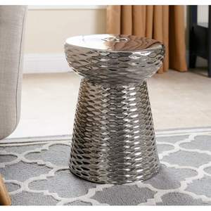 Mesa Auxiliar Redonda Compacta de Metal con Estructura que Ahorra Espacio para Salas de Estar Pequeñas y Apartamentos Tipo Estudio - Product Image 3