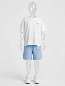 Camiseta Blanca Extra Grande para Hombre ONETEN con Logotipo Azul que Cae como Gota en la Espalda, Camiseta de Manga Corta Estilo Urbano, Jersey de Algodón con Cuello Redondo - Product Image 2