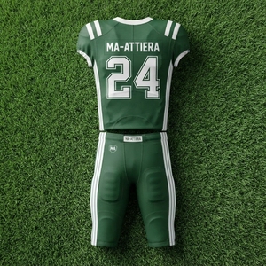 Custom Men's Green White American Football Uniform <b>Padded</b> Jersey <b>Pants</b> Set Sports Team Apparel - Product Image 6