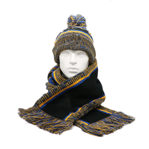 Conjunto de Bufanda Larga de Punto Acrílico y Gorro Negro Sigma Gamma Rho SGRho con Bordado Personalizado de Puntos Argyle, Artículos Universitarios de Invierno para Hermandades - Product Image 1