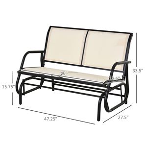 Dondolo da Veranda Beige a 2 Posti con Telaio in Acciaio e Tessuto Confortevole - Product Image 3