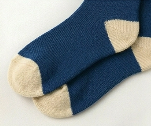Chaussettes ras du cou pour femme, bleu marine et beige, tricotées, respirantes, couleur unie, usage quotidien, automne, longueur standard - Product Image 3
