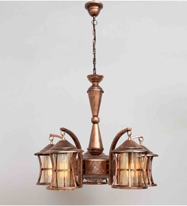 Lustre Lanterne Antique en Cuivre en Gros, Suspension Vintage en Verre, Prix Usine, Lampe Suspendue Rétro Classique - Product Image 1